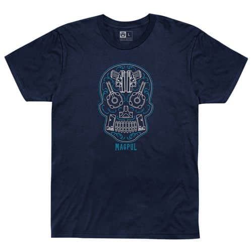 Magpul MAG1217411M Sugar Skull Men's T-Shirt Navy Heather Short Sleeve Medium Magpul MAG1217411M Sugar Skull Men's T-Shirt Navy Heather Short Sleeve Medium