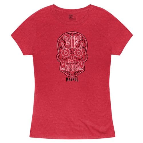Magpul MAG1218612L Sugar Skull Women's Red Heather Short Sleeve Large Magpul MAG1218612L Sugar Skull Women's Red Heather Short Sleeve Large