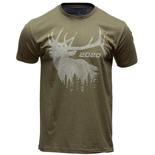 Springfield Armory GEP86052XL 2020 Elk Mens T-Shirt Military Green Short Sleeve 2XL Springfield Armory GEP86052XL 2020 Elk Mens T-Shirt Military Green Short Sleeve 2XL