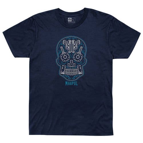 Magpul MAG12174113XL Sugar Skull Men's T-Shirt Navy Heather Short Sleeve 3XL Magpul MAG12174113XL Sugar Skull Men's T-Shirt Navy Heather Short Sleeve 3XL