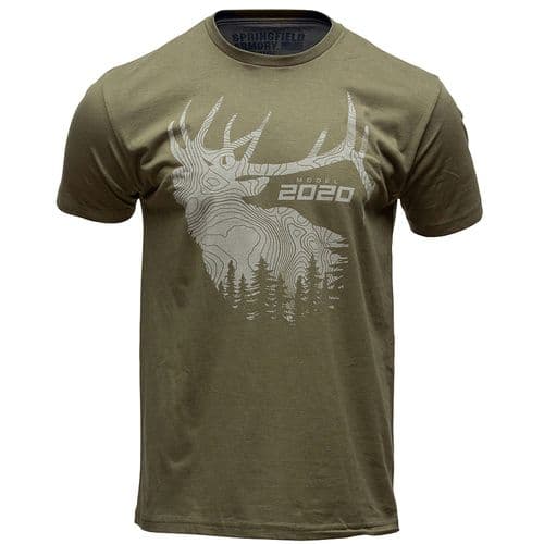Springfield Armory GEP8605S 2020 Elk Mens T-Shirt Military Green Short Sleeve Small Springfield Armory GEP8605S 2020 Elk Mens T-Shirt Military Green Short Sleeve Small