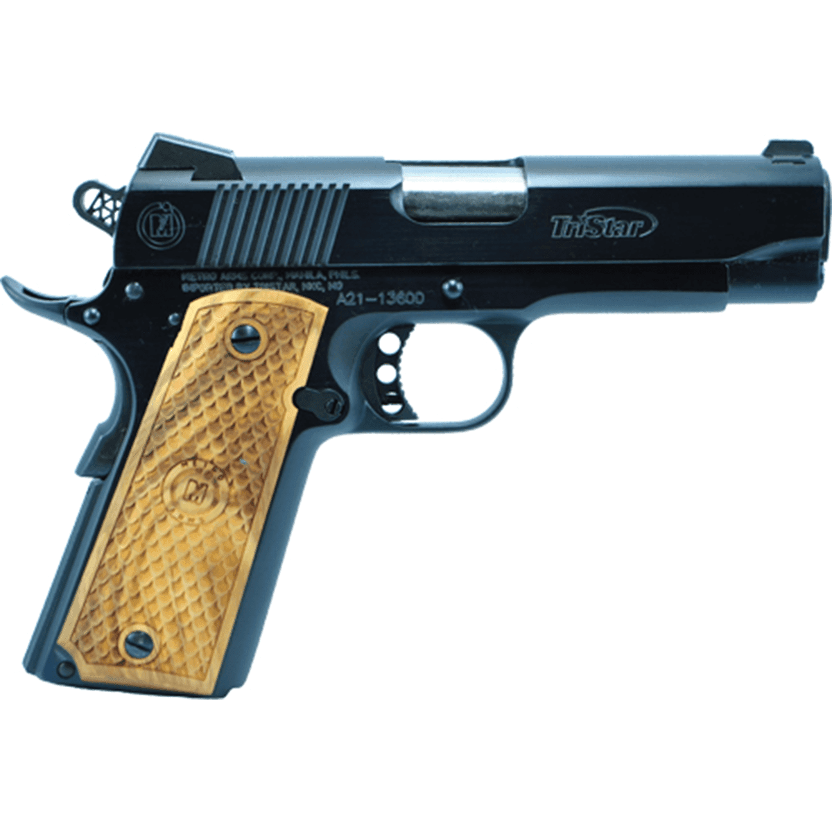 TriStar 85620 American Classic Commander 1911 45 ACP 4.25" 8+1 Black Steel Frame/Slide Steel Barrel Wood Grips Right Hand with Novak Sight TriStar 85620 American Classic Commander 1911 45 ACP 4.25" 8+1 Black Steel Frame/Slide Steel Barrel Wood Grips Right Hand with Novak Sight