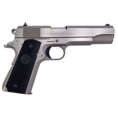 Colt Mfg O1070A1CS-CM 1911 Government 45 ACP 5" 7+1 Brushed Stainless Steel Frame & Slide Black Polymer Grip Colt Mfg O1070A1CS-CM 1911 Government 45 ACP 5" 7+1 Brushed Stainless Steel Frame & Slide Black Polymer Grip