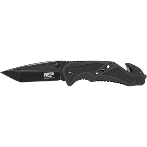 Schrade SWMP11B Smith & Wesson M&P 3.79" Folding Tanto Plain 7Cr17MoV Stainless Steel Blade Black Aluminum Handle Schrade SWMP11B Smith & Wesson M&P 3.79" Folding Tanto Plain 7Cr17MoV Stainless Steel Blade Black Aluminum Handle