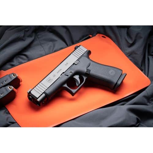 Glock G48AUT G48 Compact 9mm Luger 4.17" 10+1 Black Polymer Frame Black Steel Slide with Front Serrations Black Polymer Grip Fixed Sights Glock G48AUT G48 Compact 9mm Luger 4.17" 10+1 Black Polymer Frame Black Steel Slide with Front Serrations Black Polymer Grip Fixed Sights