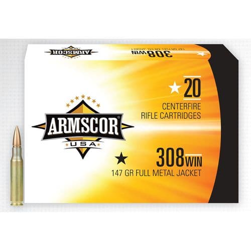 Armscor 50170PH Rifle Ammo 308 Win 147 gr Full Metal Jacket (FMJ) 20 Bx/ 25 Cs Armscor 50170PH Rifle Ammo 308 Win 147 gr Full Metal Jacket (FMJ) 20 Bx/ 25 Cs