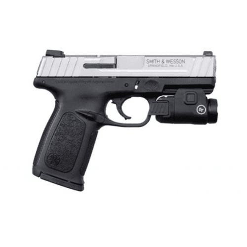 S&W SD9VE 9mm Pistol 4" Barrel Stainless Slide Crimson Trace CMR-209 Tactical Light S&W SD9VE 9mm Pistol 4" Barrel Stainless Slide Crimson Trace CMR-209 Tactical Light