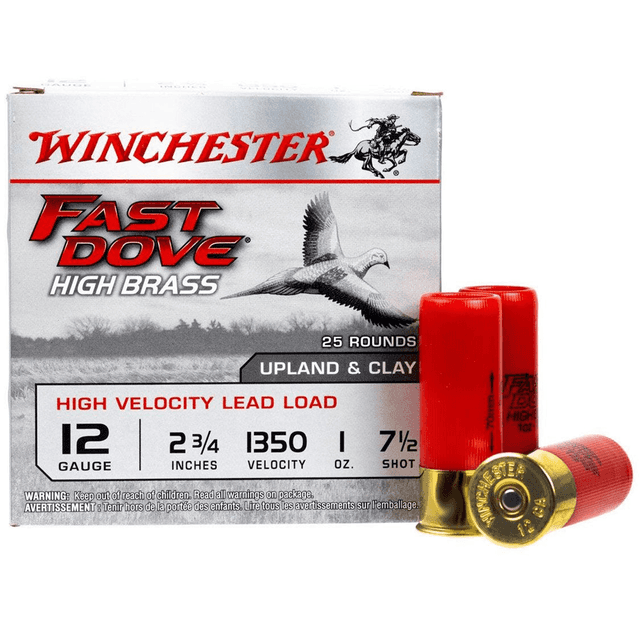 Winchester Ammo WFD127B Fast Dove & Clay High Brass 12 Gauge 2.75" 1 oz 1350 fps 7.5 Shot 25 Bx Winchester Ammo WFD127B Fast Dove & Clay High Brass 12 Gauge 2.75" 1 oz 1350 fps 7.5 Shot 25 Bx