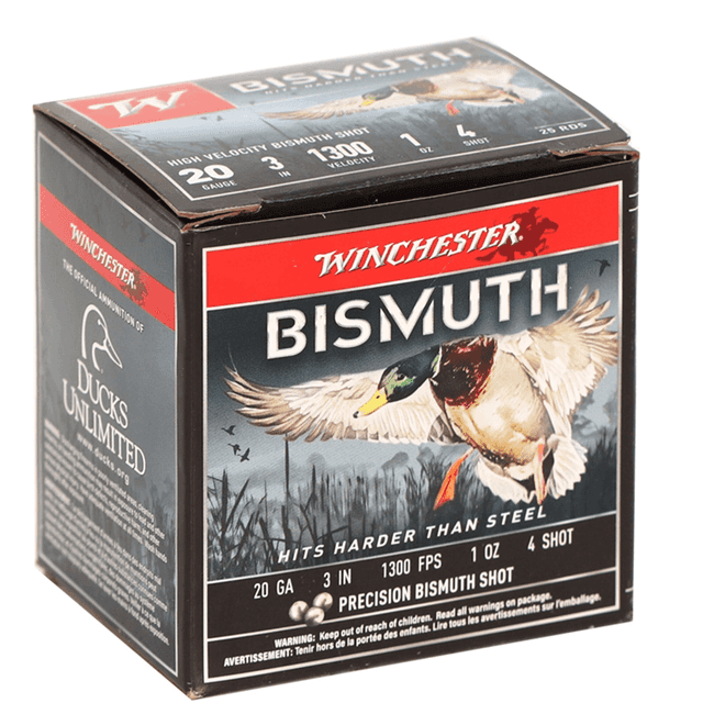 Winchester Ammo SWB2034 Bismuth 20 Gauge 3" 1 1/8 oz 1300 fps Tin Plated Bismuth 4 Shot 25 Bx Winchester Ammo SWB2034 Bismuth 20 Gauge 3" 1 1/8 oz 1300 fps Tin Plated Bismuth 4 Shot 25 Bx
