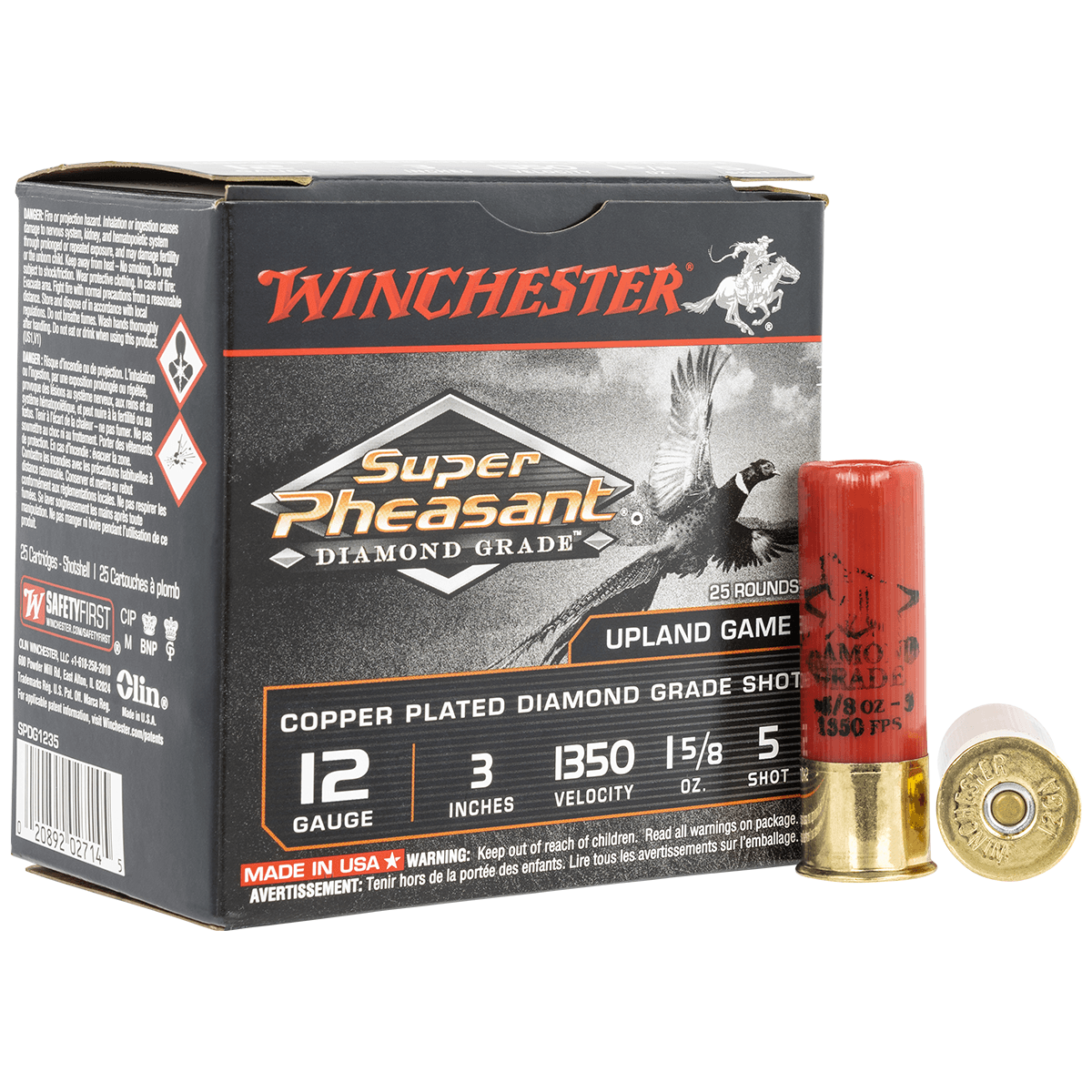Winchester Ammo SPDG1235 Super Pheasant Diamond Grade 12 Gauge 3" 1 5/8 oz 1350 fps 5 Shot Winchester Ammo SPDG1235 Super Pheasant Diamond Grade 12 Gauge 3" 1 5/8 oz 1350 fps 5 Shot