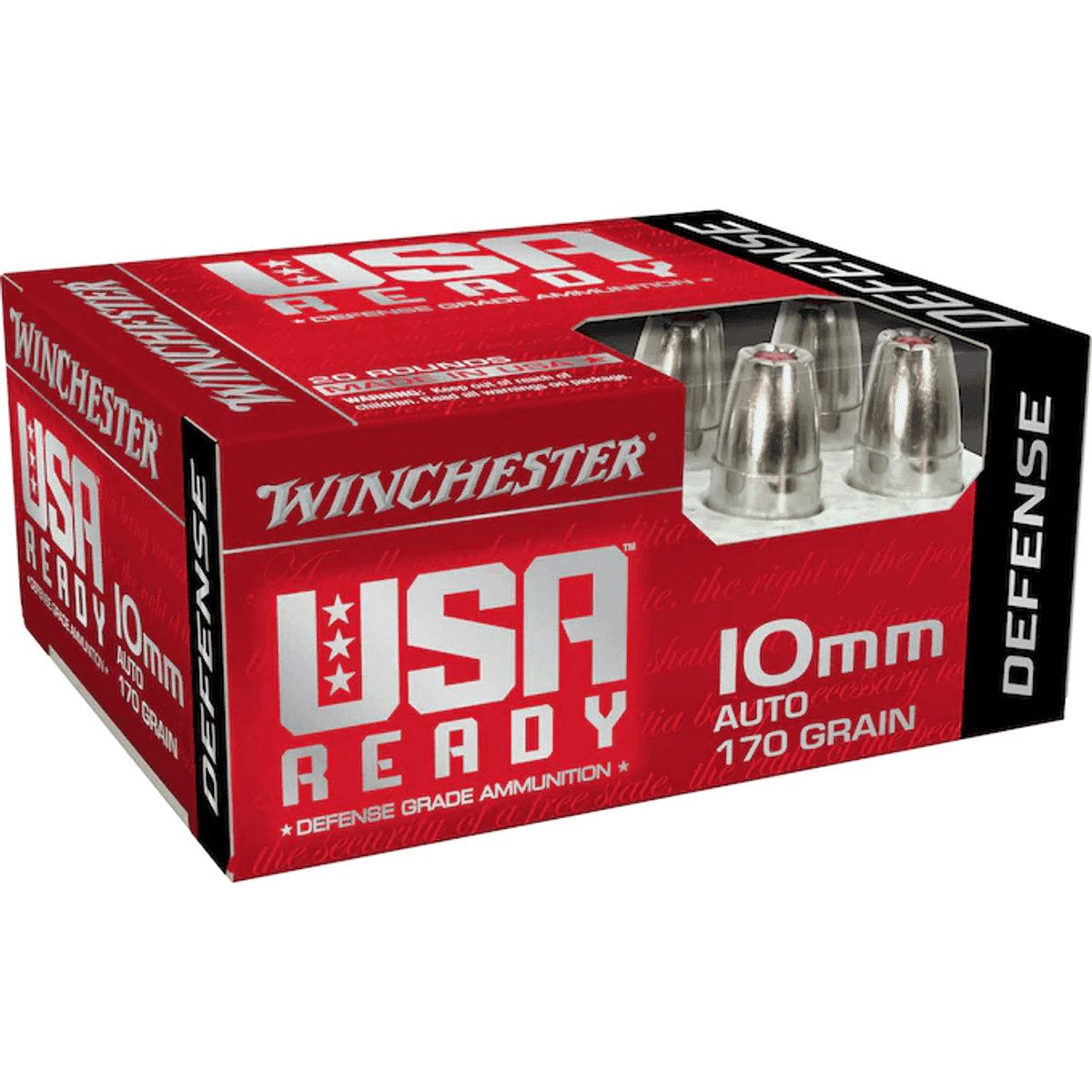 Winchester USA Ready 10mm Auto 170 gr Hex Vent Hollow Point (HVHP) Winchester USA Ready 10mm Auto 170 gr Hex Vent Hollow Point (HVHP)