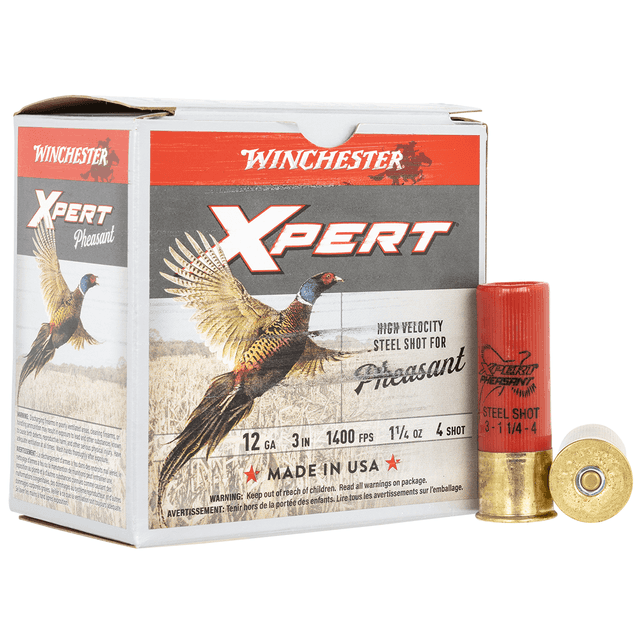 Winchester Ammo WEXP123H4 Xpert Pheasant Lead Free High Velocity 12 Gauge 3" 1 1/4 oz 1400 fps 4 Shot 25 Per Box Winchester Ammo WEXP123H4 Xpert Pheasant Lead Free High Velocity 12 Gauge 3" 1 1/4 oz 1400 fps 4 Shot 25 Per Box