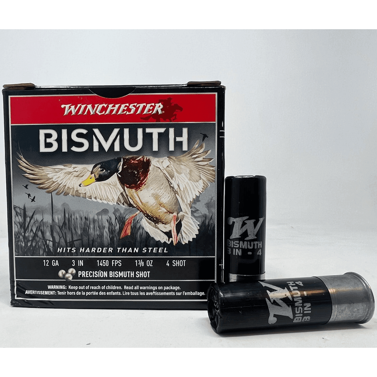 Winchester Ammo SWB1234 Bismuth 12 Gauge 3" 1 3/8 oz 1450 fps Tin Plated Bismuth 4 Shot 25 Bx 10 Cs Winchester Ammo SWB1234 Bismuth 12 Gauge 3" 1 3/8 oz 1450 fps Tin Plated Bismuth 4 Shot 25 Bx 10 Cs