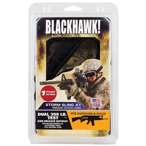 Blackhawk 70GS16BK Storm XT Sling made of Black Nylon Webbing with 46"-64" OAL, 1.25" W & Single-Point Design for Rifles Blackhawk 70GS16BK Storm XT Sling made of Black Nylon Webbing with 46"-64" OAL, 1.25" W & Single-Point Design for Rifles