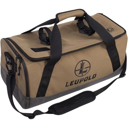 Leupold 182402 Optics Go Gear Duffle Nylon Tan with Black Strap Expanding Side Pockets Internal Pocket Sections for Optics Tripod Carry Strap Leupold 182402 Optics Go Gear Duffle Nylon Tan with Black Strap Expanding Side Pockets Internal Pocket Sections for Optics Tripod Carry Strap