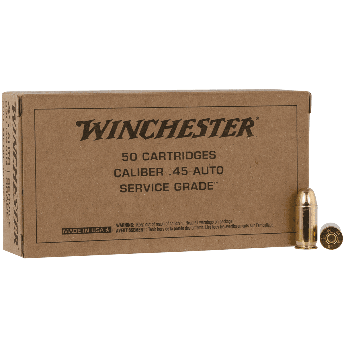 Winchester Ammo USA Service Grade 45 ACP 230 gr Full Metal Jacket (FMJ) - SG45W Winchester Ammo USA Service Grade 45 ACP 230 gr Full Metal Jacket (FMJ) - SG45W