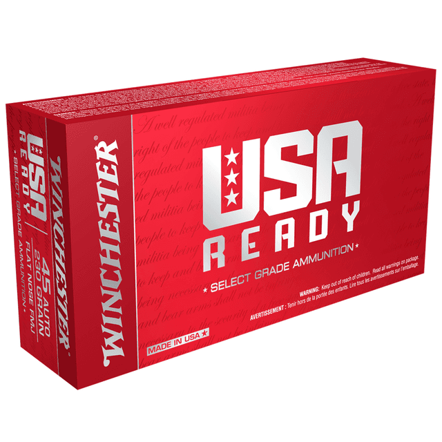 Winchester Ammo USA Ready 45 ACP 230 gr Full Metal Jacket Flat Nose (FMJFN) - RED45 Winchester Ammo USA Ready 45 ACP 230 gr Full Metal Jacket Flat Nose (FMJFN) - RED45