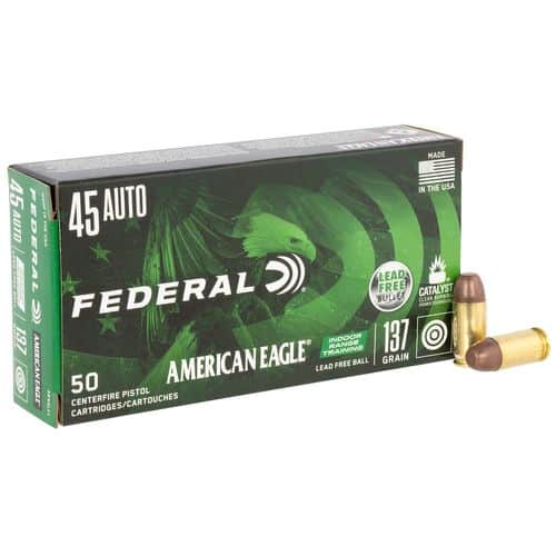 Federal American Eagle Indoor Range Training (IRT) 45 ACP 137 gr Lead Free Ball Handgun Ammo Federal American Eagle Indoor Range Training (IRT) 45 ACP 137 gr Lead Free Ball Handgun Ammo
