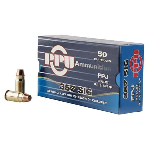 PPU PPH357S Handgun 357 Sig 125 gr Flat Point Jacketed (FPJ) 50 Bx/ 20 Cs PPU PPH357S Handgun 357 Sig 125 gr Flat Point Jacketed (FPJ) 50 Bx/ 20 Cs