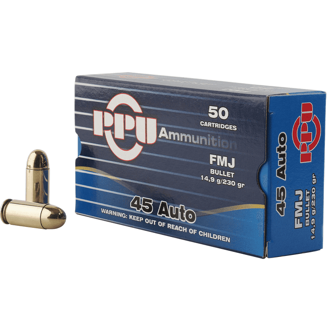 PPU Handgun 45 ACP 230 gr Full Metal Jacket (FMJ) - PPH45F PPU Handgun 45 ACP 230 gr Full Metal Jacket (FMJ) - PPH45F