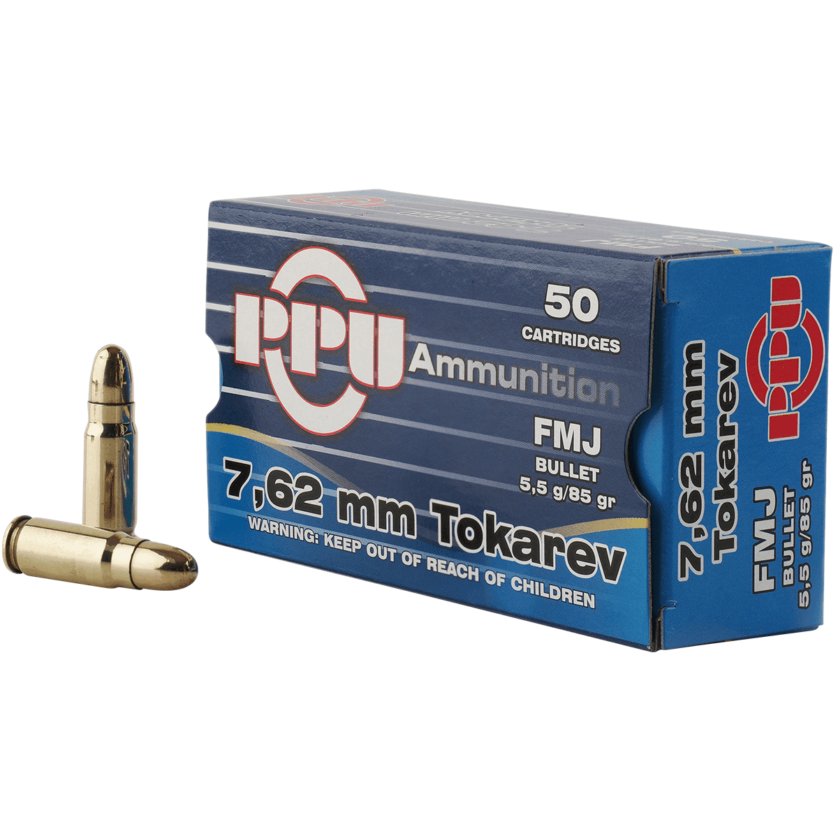 PPU Handgun 7.62x25mm Tokarev 85 gr Full Metal Jacket - PPH7TF PPU Handgun 7.62x25mm Tokarev 85 gr Full Metal Jacket - PPH7TF