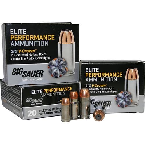Sig Sauer Elite Defense 9mm Luger 115 gr V Crown Jacketed Hollow Point - E9MMA120 Sig Sauer Elite Defense 9mm Luger 115 gr V Crown Jacketed Hollow Point - E9MMA120