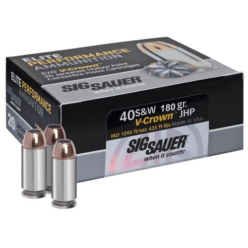 Sig Sauer Elite Defense 40 S&W 180 gr V Crown Jacketed Hollow Point - E40SW220 Sig Sauer Elite Defense 40 S&W 180 gr V Crown Jacketed Hollow Point - E40SW220