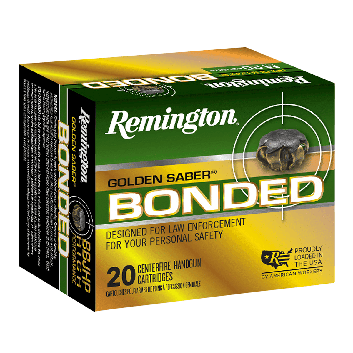 Remington Ammunition 29363 Golden Saber Bonded 40 S&W 165 gr Brass Jacket Hollow Point (BJHP) 20 Bx Remington Ammunition 29363 Golden Saber Bonded 40 S&W 165 gr Brass Jacket Hollow Point (BJHP) 20 Bx