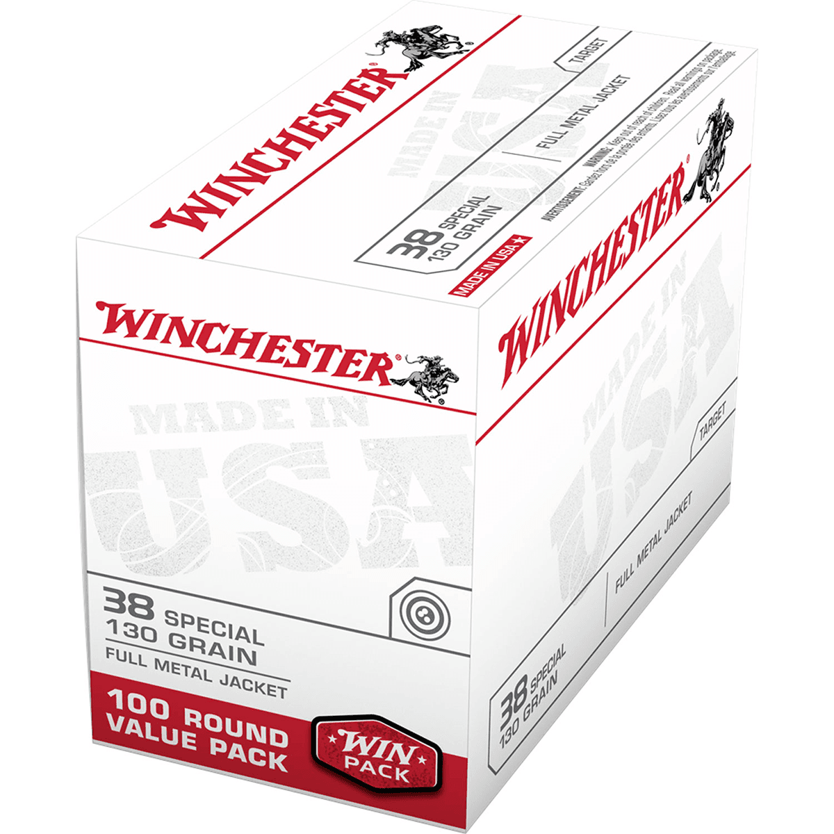 Winchester Ammo USA38SPVP USA Value Pack 38 Special 130 gr Full Metal Jacket 100 Per Box Winchester Ammo USA38SPVP USA Value Pack 38 Special 130 gr Full Metal Jacket 100 Per Box