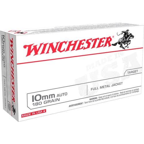 Winchester Ammo USA10MM USA 10mm Auto 180 gr Full Metal Jacket Flat Nose (FMJFN) 50 Bx Winchester Ammo USA10MM USA 10mm Auto 180 gr Full Metal Jacket Flat Nose (FMJFN) 50 Bx