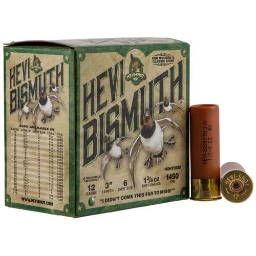 HEVI-Shot HS14006 Hevi-Bismuth Waterfowl 12 Gauge 3" 1 3/8 oz 6 Shot 25 Bx/ 10 Cs HEVI-Shot HS14006 Hevi-Bismuth Waterfowl 12 Gauge 3" 1 3/8 oz 6 Shot 25 Bx/ 10 Cs