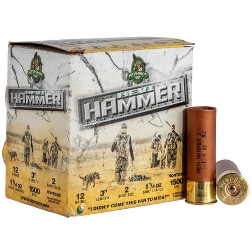HEVI-Shot HS28002 Hevi-Hammer 12 Gauge 3" 1 1/4 oz 2 Shot 25 Bx/ 10 Cs HEVI-Shot HS28002 Hevi-Hammer 12 Gauge 3" 1 1/4 oz 2 Shot 25 Bx/ 10 Cs