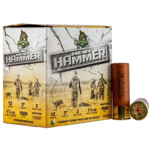 HEVI-Shot HS28003 Hevi-Hammer 12 Gauge 3" 1 1/4 oz 3 Shot 25 Bx/ 10 Cs HEVI-Shot HS28003 Hevi-Hammer 12 Gauge 3" 1 1/4 oz 3 Shot 25 Bx/ 10 Cs