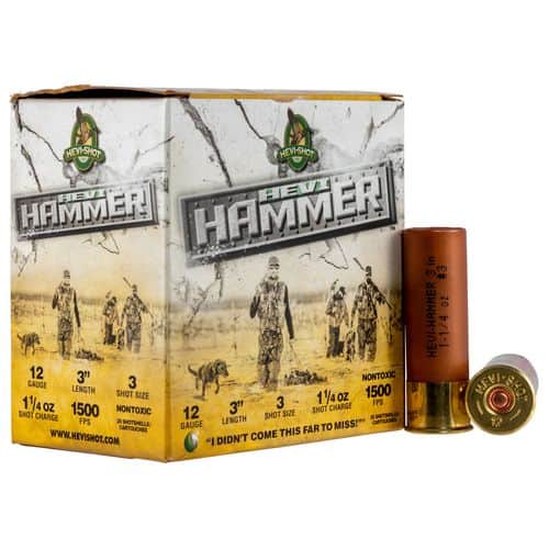 HEVI-Shot HS28003 Hevi-Hammer 12 Gauge 3" 1 1/4 oz 3 Shot 25 Bx/ 10 Cs HEVI-Shot HS28003 Hevi-Hammer 12 Gauge 3" 1 1/4 oz 3 Shot 25 Bx/ 10 Cs