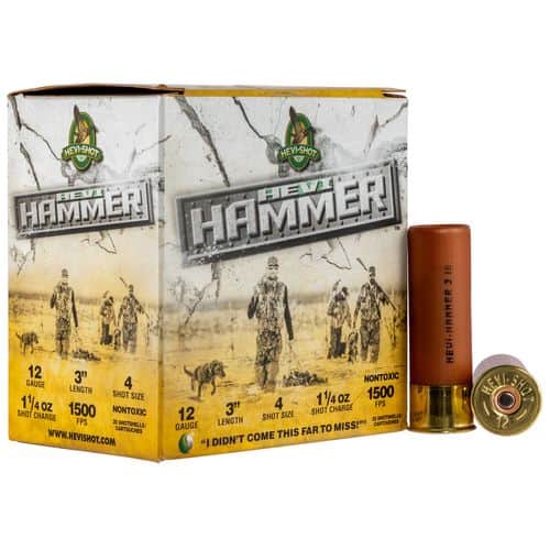 HEVI-Shot HS28004 Hevi-Hammer 12 Gauge 3" 1 1/4 oz 4 Shot 25 Bx/ 10 Cs HEVI-Shot HS28004 Hevi-Hammer 12 Gauge 3" 1 1/4 oz 4 Shot 25 Bx/ 10 Cs