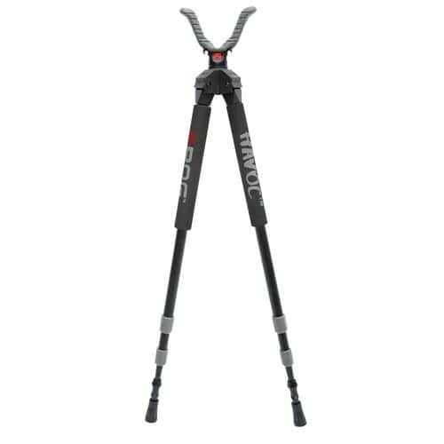Bog-Pod 1100478 Havoc Bipod made of Black Finished Aluminum with Foam Grip, Rubber Feet, 360 Degree Pan & 21-50" Vertical Adjustment Bog-Pod 1100478 Havoc Bipod made of Black Finished Aluminum with Foam Grip, Rubber Feet, 360 Degree Pan & 21-50" Vertical Adjustment