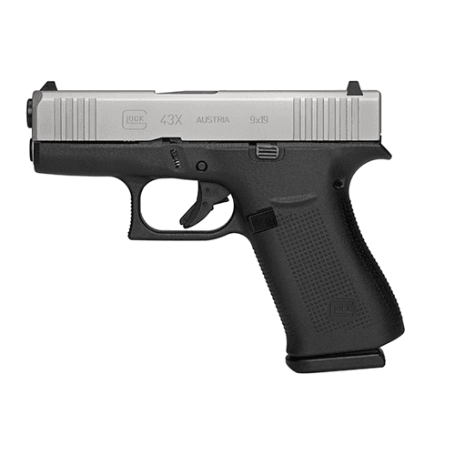 Glock G43X Sub-Compact Silver 9mm 3.39-inch 10Rds with Glock Night Sights 2 Glock G43X Sub-Compact Silver 9mm 3.39-inch 10Rds with Glock Night Sights 2