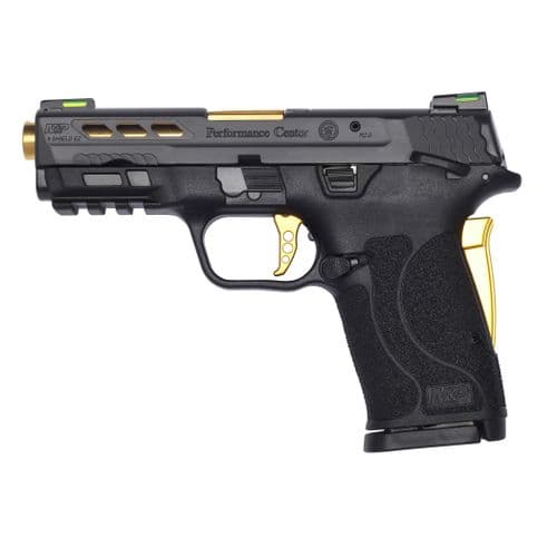 Smith & Wesson M&P9 Performance Center Shield EZ 9mm Pistol 3.83" Barrel Gold Titanium Manual Safety Smith & Wesson M&P9 Performance Center Shield EZ 9mm Pistol 3.83" Barrel Gold Titanium Manual Safety