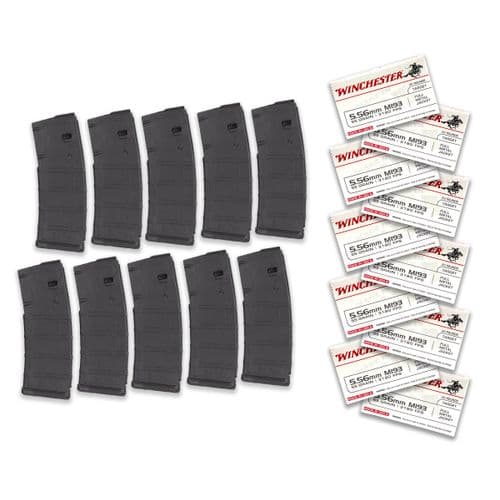 Combo Kit: 10 Magpul 30round P-Mags and 200rounds of Winchester WM193 55 grain 5.56 Combo Kit: 10 Magpul 30round P-Mags and 200rounds of Winchester WM193 55 grain 5.56