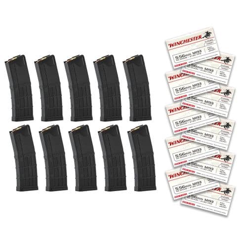 Combo Kit: 10 30round Lancer Mags and 200rounds of Winchester WM193 55 grain 5.56 Combo Kit: 10 30round Lancer Mags and 200rounds of Winchester WM193 55 grain 5.56