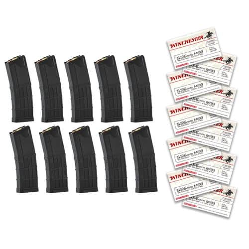 Combo Kit: 10 30round Lancer Mags and 200rounds of Winchester WM193 55 grain 5.56 Combo Kit: 10 30round Lancer Mags and 200rounds of Winchester WM193 55 grain 5.56
