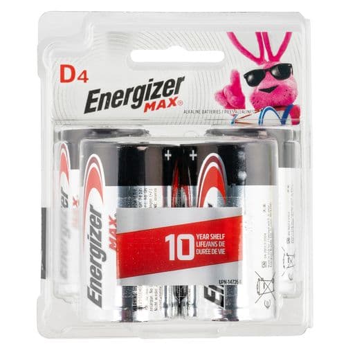 Energizer E95BP4 D Max 1.5 volts Alkaline Energizer E95BP4 D Max 1.5 volts Alkaline