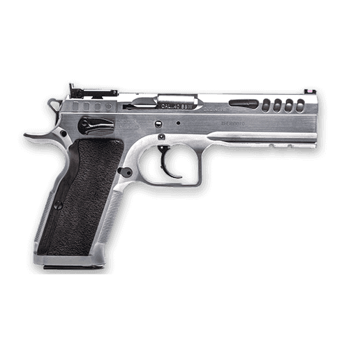 Tanfoglio IFG TFSTOCKM9 Defiant Stock Master 9mm Luger 17+1 4.75" Hard Chrome Steel/ Wood Grip Tanfoglio IFG TFSTOCKM9 Defiant Stock Master 9mm Luger 17+1 4.75" Hard Chrome Steel/ Wood Grip