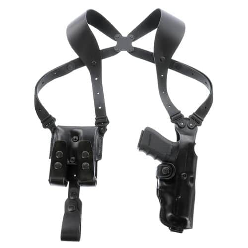Galco VHS4212B VHS 4.0 Shoulder System Size Fits Chest Up To 56" Black Leather Harness Fits 1911 5" Barrel Ambidextrous Galco VHS4212B VHS 4.0 Shoulder System Size Fits Chest Up To 56" Black Leather Harness Fits 1911 5" Barrel Ambidextrous