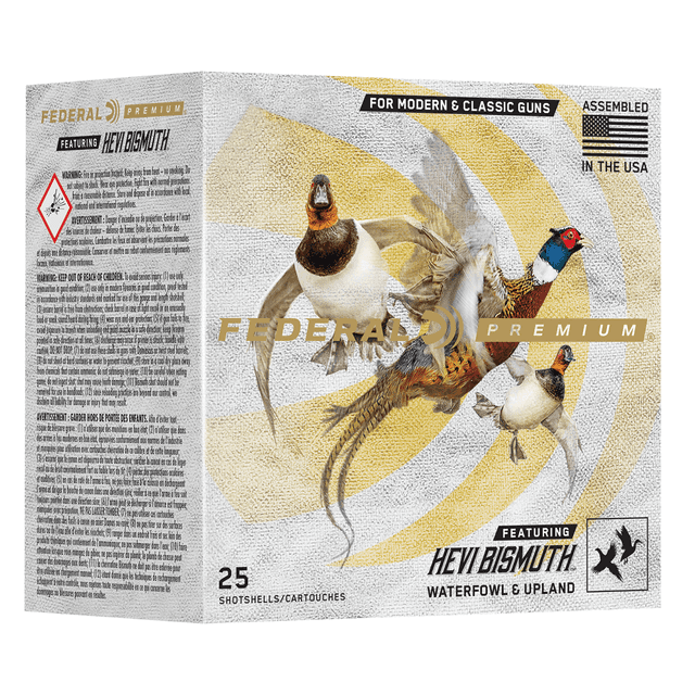 Federal PHBX1445 Premium HEVI-Bismuth 12 Gauge 2.75" 1 1/4 oz HEVI Bismuth 5 Shot 25 Per Box Federal PHBX1445 Premium HEVI-Bismuth 12 Gauge 2.75" 1 1/4 oz HEVI Bismuth 5 Shot 25 Per Box