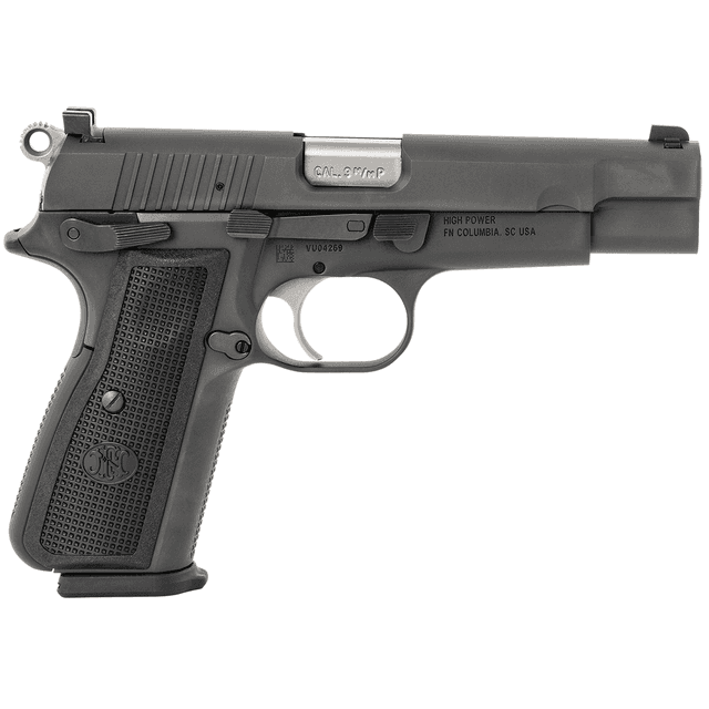 FN 66-100256 High Power 9mm Luger 17+1, 4.70" Black Target Crown Steel Barrel, Black PVD FN 66-100256 High Power 9mm Luger 17+1, 4.70" Black Target Crown Steel Barrel, Black PVD
