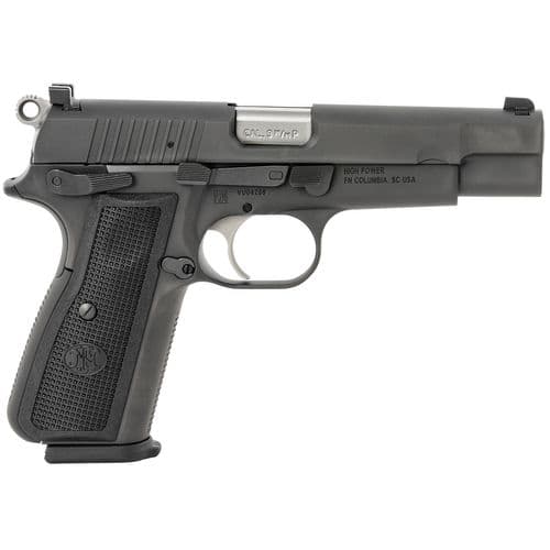 FN 66100256 High Power 9mm Luger 4.70" Barrel 17+1, Textured Matte Black Steel Frame, Black Polymer Grip (Brown Grip Included), Manual Safety FN 66100256 High Power 9mm Luger 4.70" Barrel 17+1, Textured Matte Black Steel Frame, Black Polymer Grip (Brown Grip Included), Manual Safety