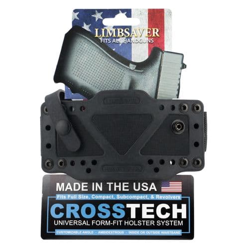 Limbsaver 12506 CrossTech IWB/OWB Black Polymer Waist Fits Universal Handgun Ambidextrous Hand Limbsaver 12506 CrossTech IWB/OWB Black Polymer Waist Fits Universal Handgun Ambidextrous Hand
