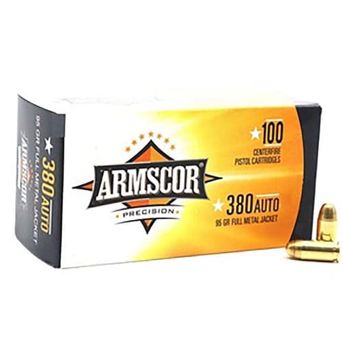 Armscor 50315 Precision Value Pack 380 ACP 95 gr 920 fps Full Metal Jacket (FMJ) 100 Bx/12 Cs Armscor 50315 Precision Value Pack 380 ACP 95 gr 920 fps Full Metal Jacket (FMJ) 100 Bx/12 Cs