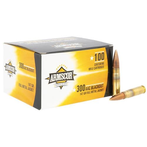 Armscor 50446 Precision Value Pack 300 Blackout 147 gr 1800 fps Full Metal Jacket (FMJ) 100 Bx/12 Cs Armscor 50446 Precision Value Pack 300 Blackout 147 gr 1800 fps Full Metal Jacket (FMJ) 100 Bx/12 Cs